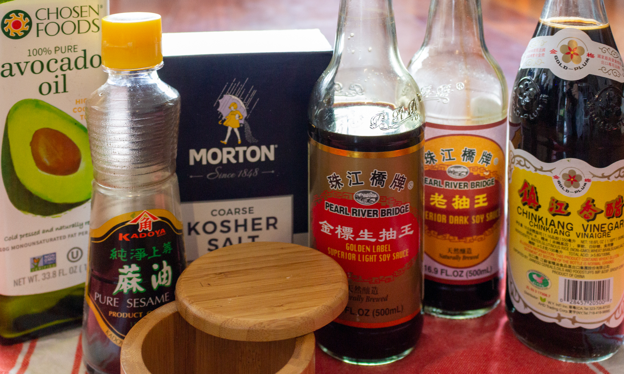 oil, salt, soy, vinegar 油盐酱醋, the basic ingredients for Chinese cooking