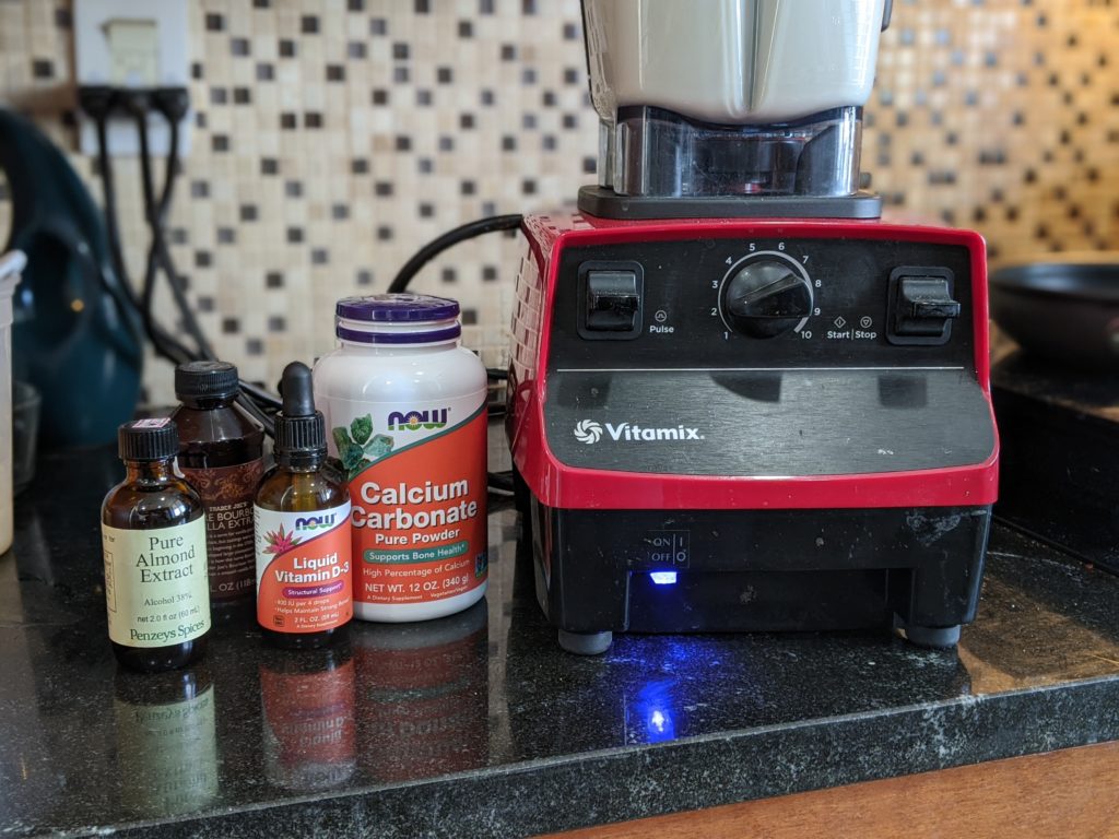 Supplements to fortify Vitamix soy milk and extracts to add flavor