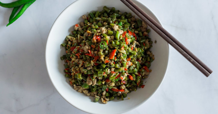 Hot and sour Hunan green beans, The Rice Lover's take on pickled long beans with ground pork