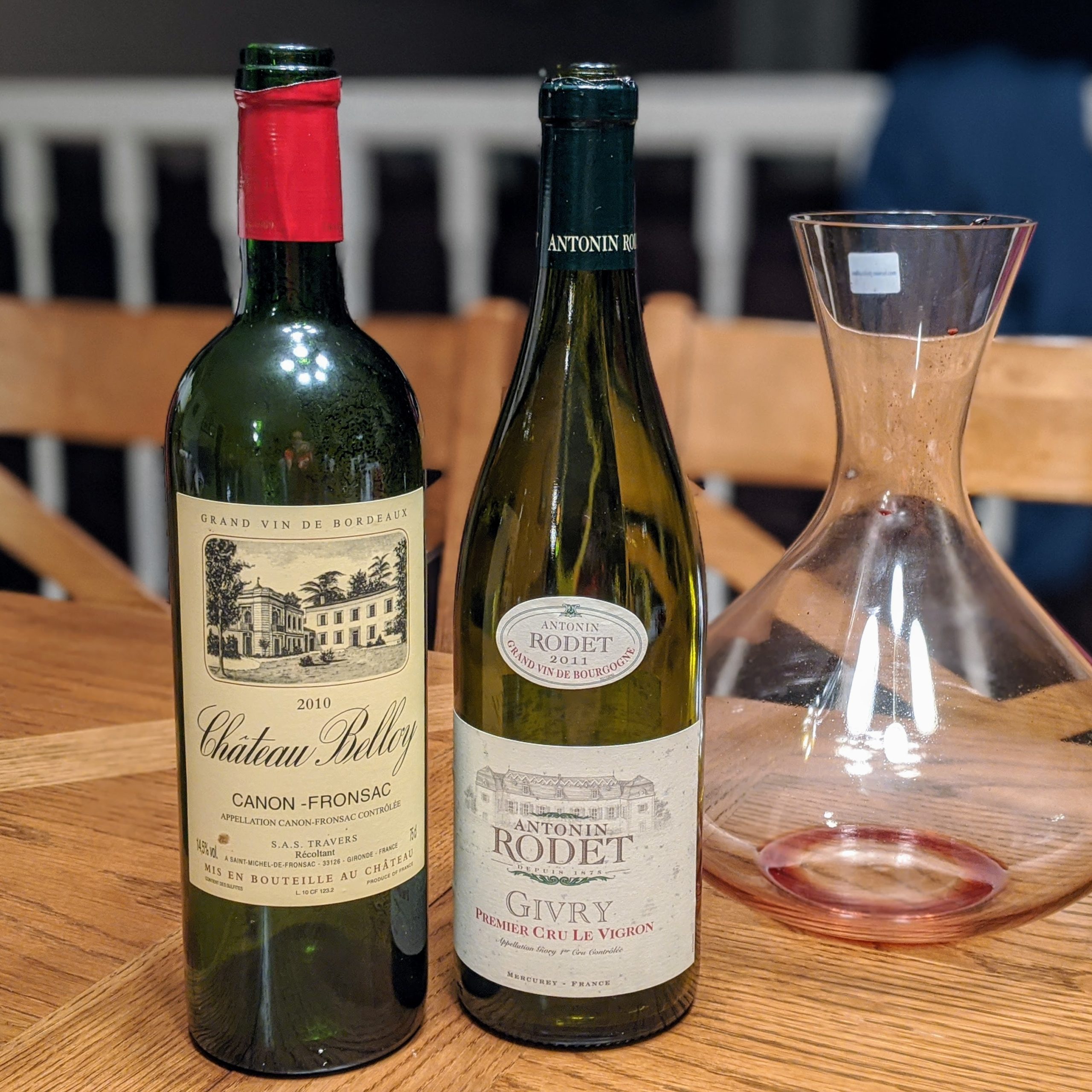 Chateau Belloy Canon Fronsac 2010 and Antonin Rodet Givry 1er Cru 2011