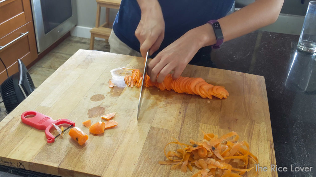 Julienne: start on one end and move across, cutting even strips