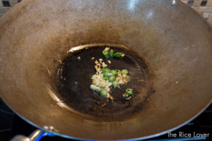 Fry aromatics until fragrant