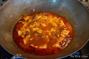 Tofu in mapo broth