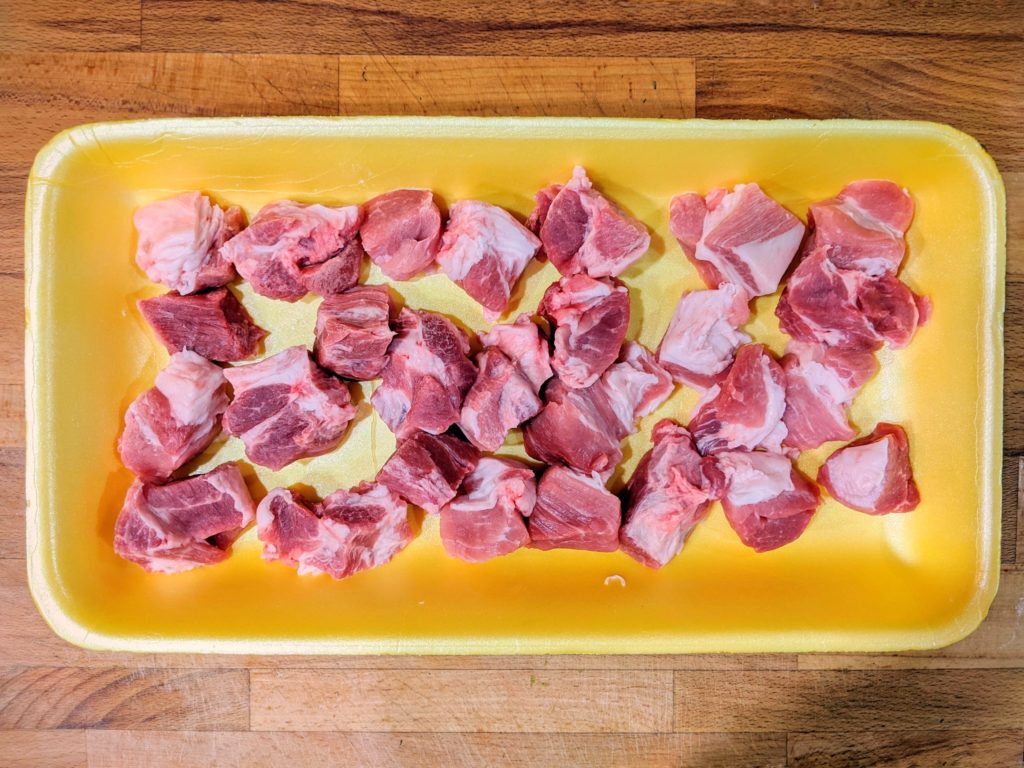 Freeze meat in cubes for evenly cut ground meat