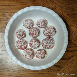 Hubei pearl meatballs before steaming