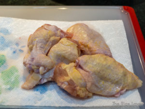 pat the chicken wings dry with a paper towel